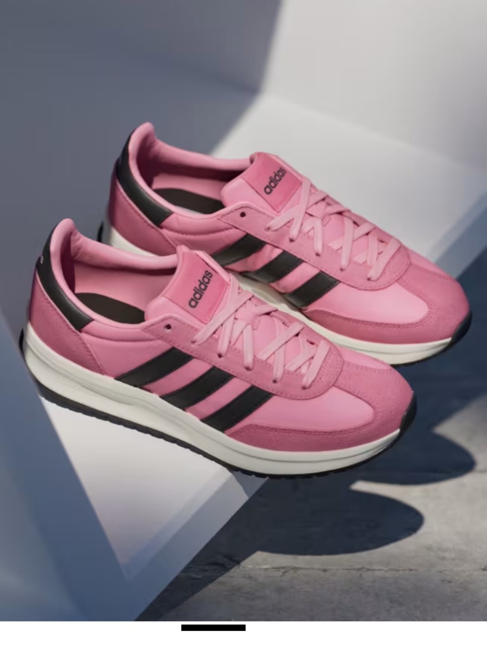 NWT adidas Run 70s 2.0 Bliss Pink Core Black Pink Fusion Size 8 - Picture 8 of 11
